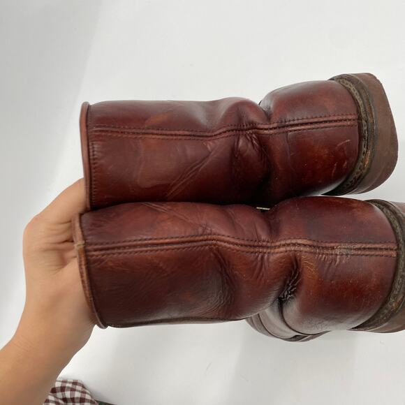 L.L. Bean vintage leather sherpa lined zipper boots main image 7